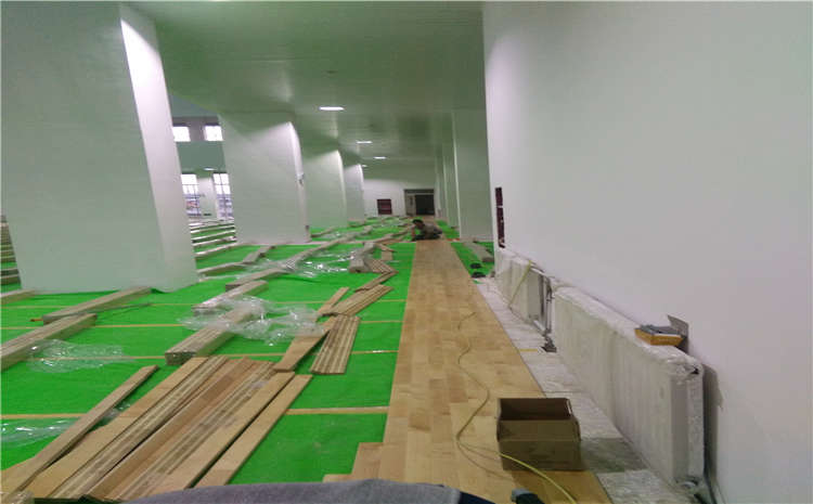 柞木舞臺實木地板單層龍骨結構